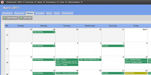 Calendars allow you to easily view all your work and activities.